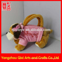 Großhandelsplüschtierhandtasche nette Valentinsgrußhundetasche rosa Tiertasche